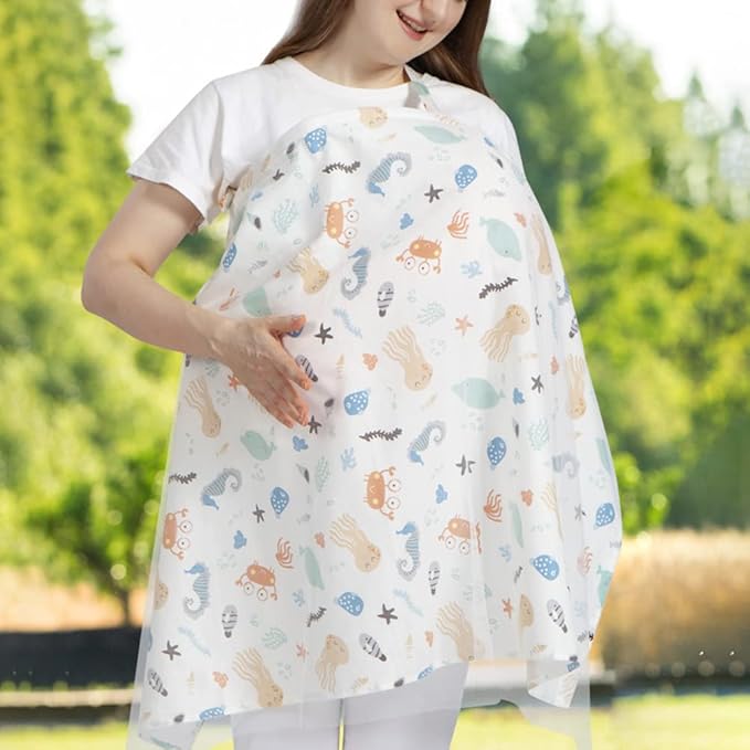 Eforcase 2PCS Nursing Covers for Breastfeeding Cover Breast Feeding Cover Scarf, Soft Breathable Cover Light Car-seat Canopy mom Baby Essentials Nursing Towel
