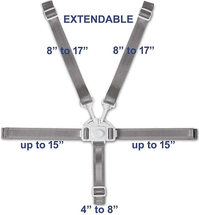 Todays Kids High Chair Straps, Compatible with Graco Highchairs, Replacement Harness Straps for 5 Point High Chairs, Replacement High Chair Belt