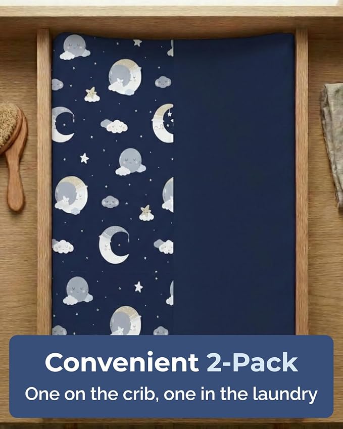 Changing Pad Cover - Pack of 2 Soft Unisex Diaper Change Microfiber Table Sheets - Fits 32"x16" Contoured Pad - Changing Pad Cover for Baby Boys & Girls - Snug, Machine Washable - Oeko-Tex, Dream Sky