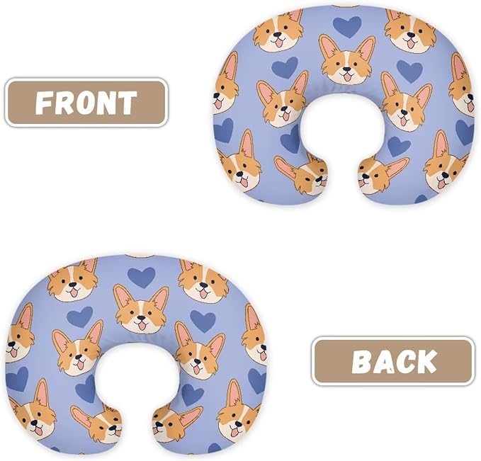 Corgi Nursing Pillow Cover Breast Feeding Pillow Covers 1 Pack for Breastfeeding Pillow Soft Fabric Fits Snug On Infant Feeding Cushion Cover Pillow Not Included