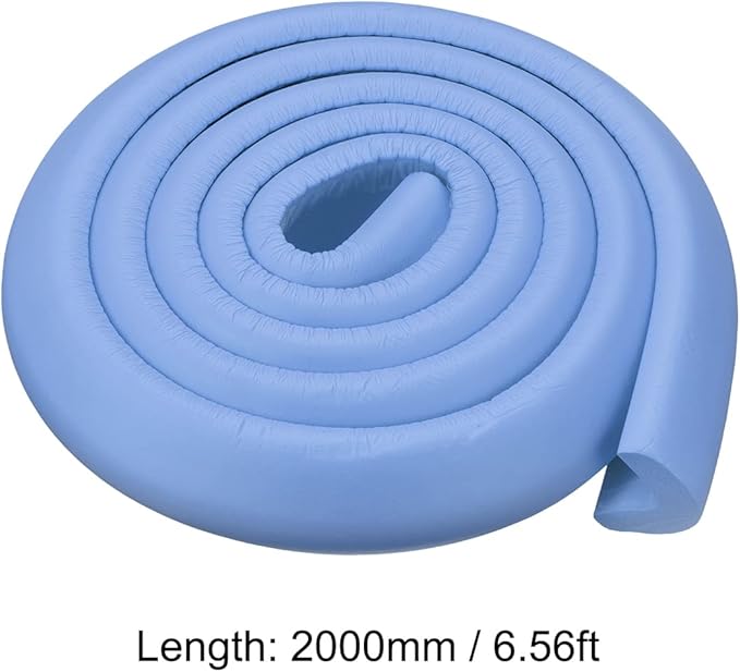 uxcell Corner Guards Edge Protectors 6.56ft(2M), Foam Safety Bumper L Shape for Furniture Corner Table Edge Guard, Blue