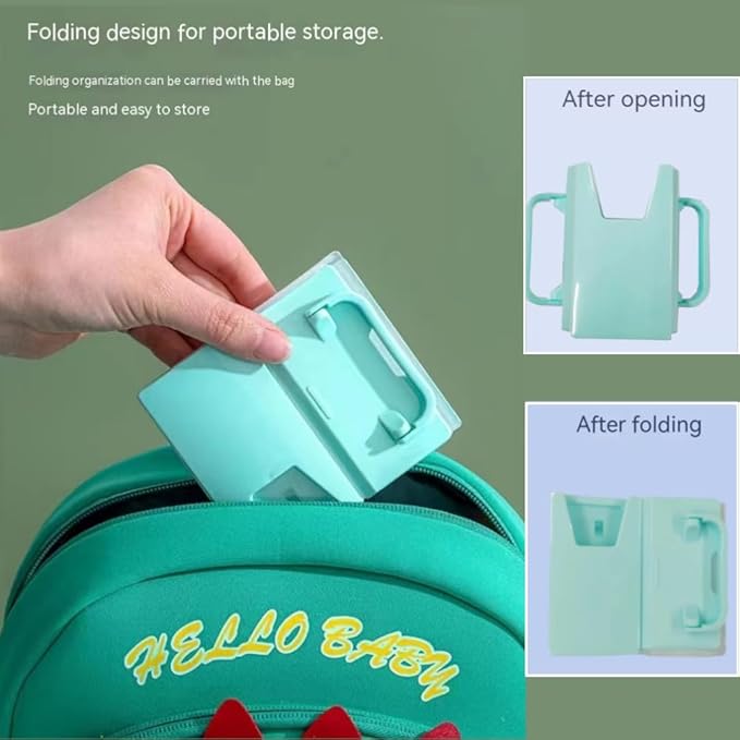 Children's Juice Box Holder,LIUHUIZEYU Telescopic Cupholder Juice Bag Holder for Toddlers No Squeeze Adjustable Folding Food Pouch and Milk Box Holder for Kids No Spill (Blue), Unisex