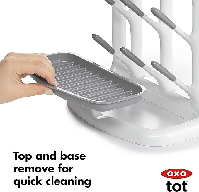 OXO Tot Space Saving Drying Rack + Wipes Dispenser - Saves Counter Space, Dispenses One Wipe at a Time