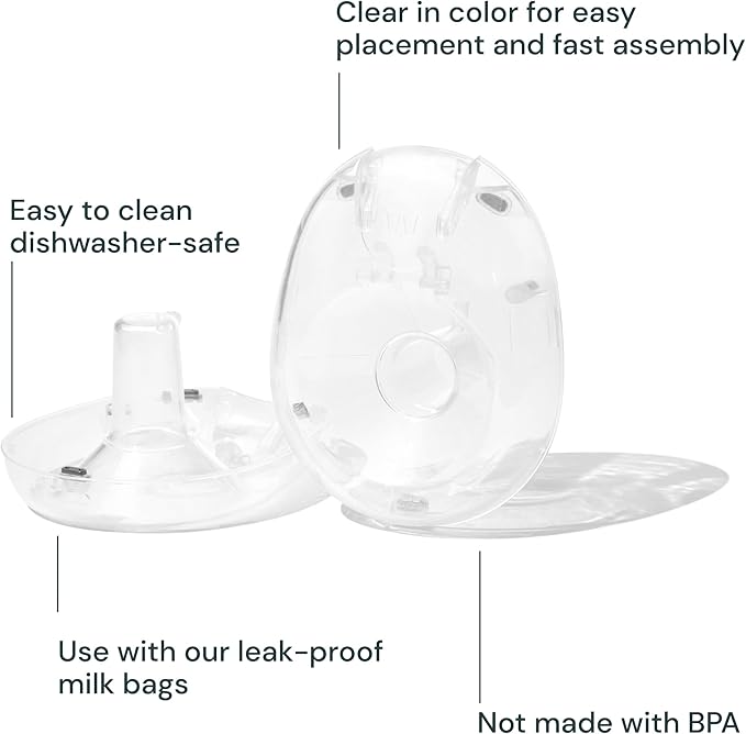 Willow - 360 Breast Pump Flanges - 27mm Breast Shield - for Willow 360 or 3.0 Wearable Breast Pump, Hands-Free for Leak Proof Breast Pumping with Spill- Proof Milk Bags - 2ct