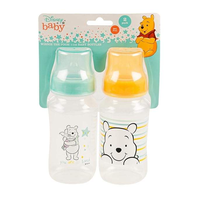 Winnie The Pooh 11 OZ Bottles, 2 Pack, BPA Free, Baby Gift, FD51174