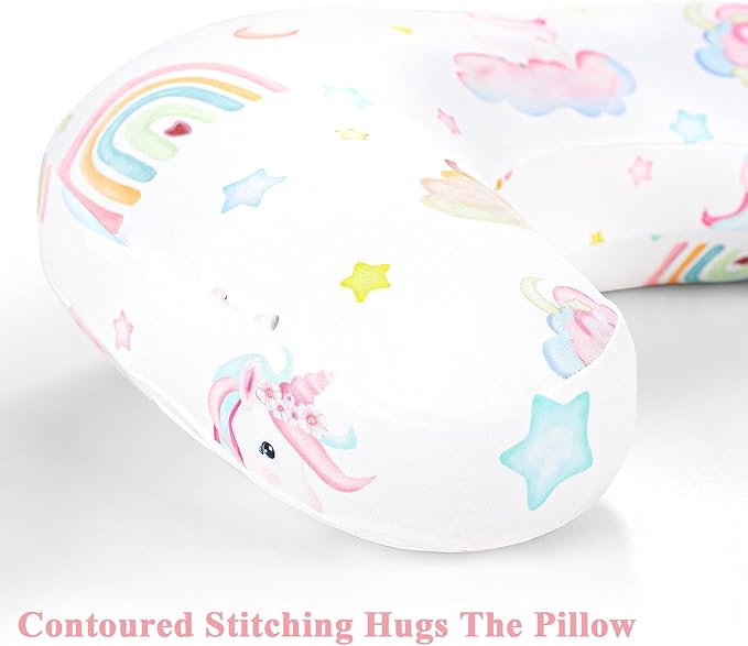 Pea Pod Nursing Pillow Cover, Soft Stretchy Nursing Cover for New-Designed Breastfeeding Pillow, Removable Feeding Slipover for Baby Boy and Girls, Cute Unicorn Pattern