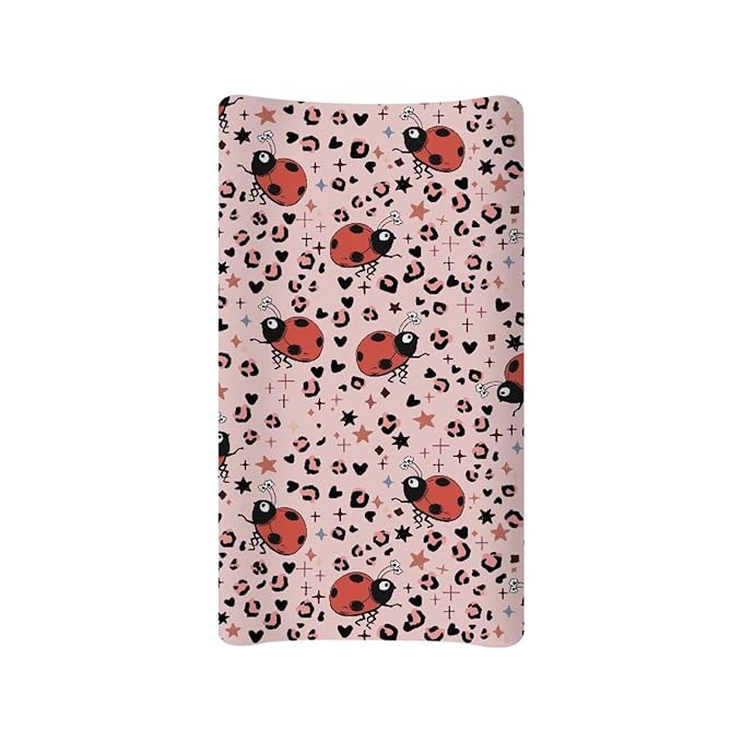 Ladybug Diaper Change Table Covers Leopard Print Changing Pad Cover for Baby for Newborn Easy to Install Changing Mat Sheet for All Season Gift for Friends