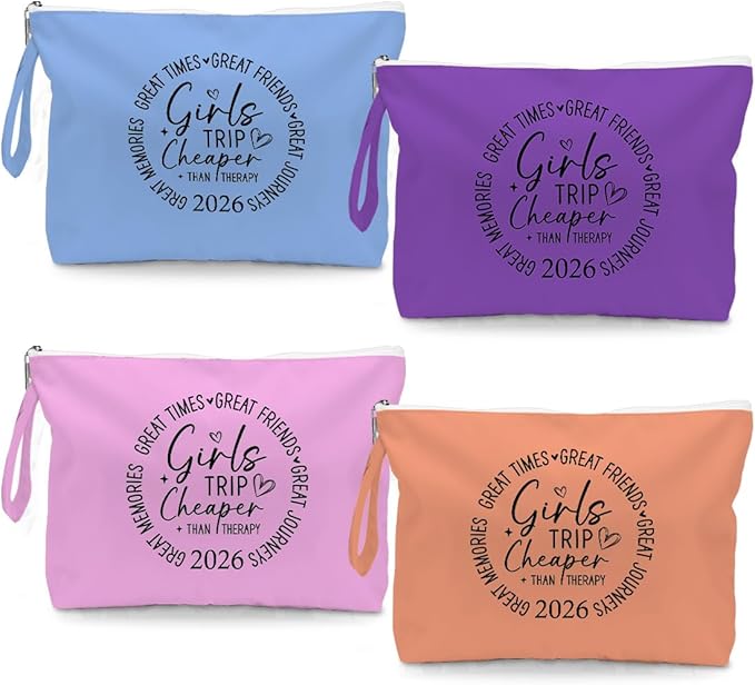 Fokongna 4PCS Girls Trip Gifts Wet Bag Wet Dry Bag Beach Bags Favors for Swimsuit Toiletry Bags Travel Essentials For Women, For Beach Travel Gym Swimsuit Dirty Diaper