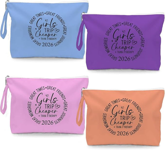 Fokongna 4PCS Girls Trip Gifts Wet Bag Wet Dry Bag Beach Bags Favors for Swimsuit Toiletry Bags Travel Essentials For Women, For Beach Travel Gym Swimsuit Dirty Diaper