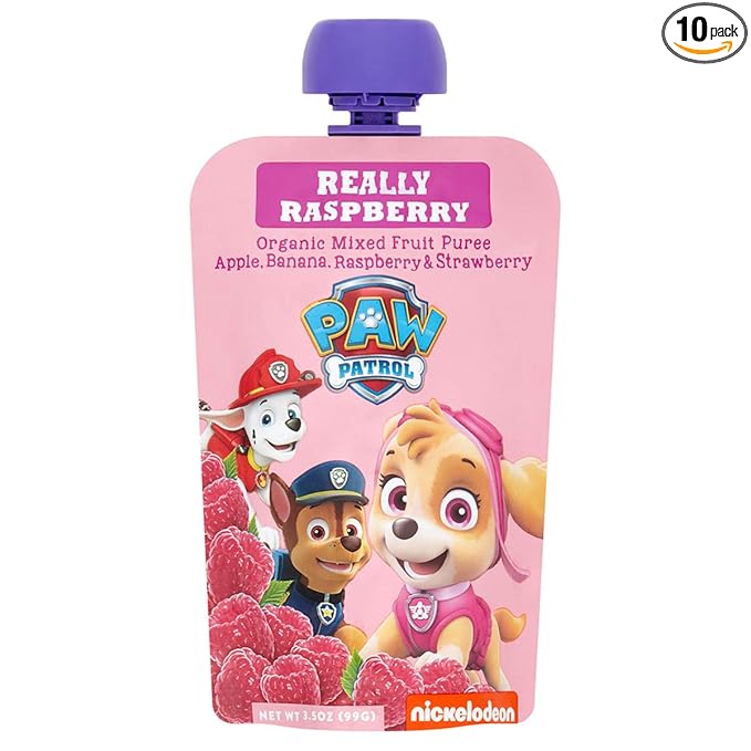 Paw Patrol Really Raspberry Organic Mixed Fruit Squeeze Pouch, 3.5 Ounce (Pack of 10)