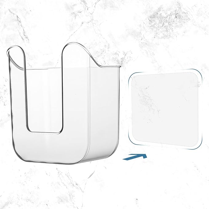 Wipes Dispenser Flushable Wipes Holder for Bathroom Wipe Container Clear Wipe Dispenser Wall-Mounted Tissue Box Wipes Holder for Bathroom Bedroom Kitchen
