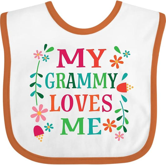 inktastic My Grammy Loves Me Girls Apparel Baby Bib
