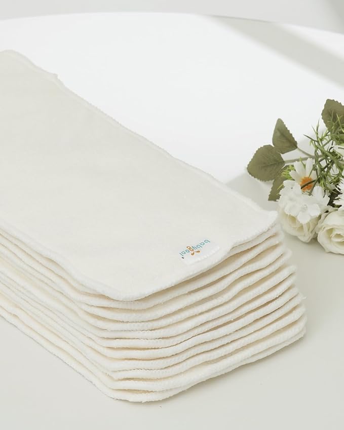 babygoal Large Cloth Diaper Inserts 12pcs for Little Kid,4 Layers Rayon from Bamboo Inserts for babygoal Large Cloth Diapers
