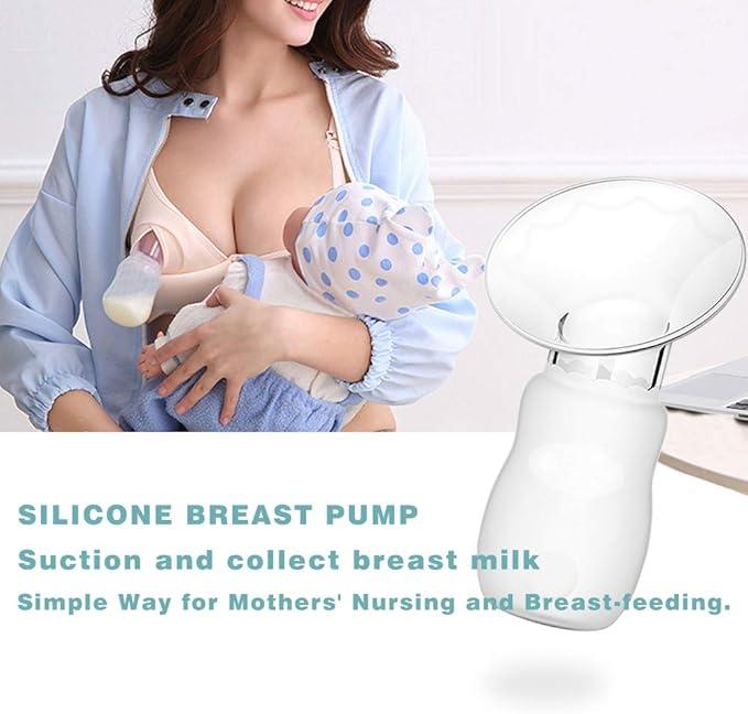 2 Pack Silicone Manual Breast Pump with Protective Lid, 100% Food Grade Silicone, Whole Shaped Technology, BPA-Free(Yellow)