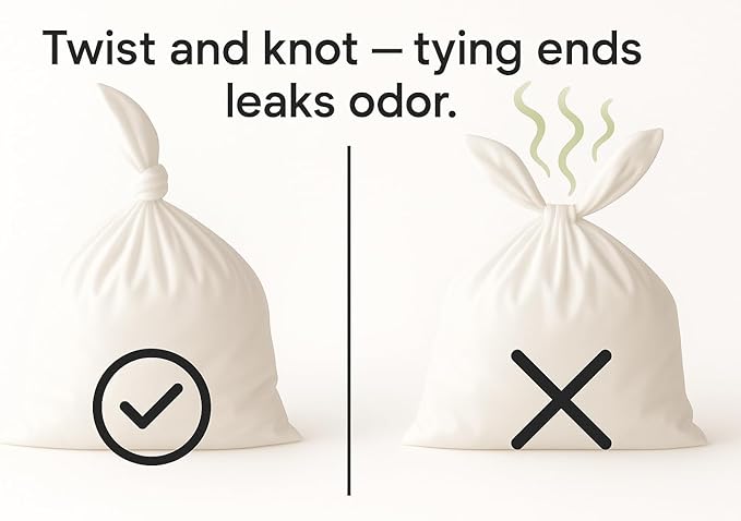 BOS Odor-Sealing Dirty Diaper Trash Bags - Scent & Smell Free (Color: Cream Yellow) (Pack of 2)