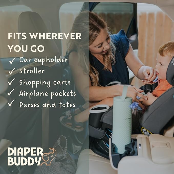 Portable Diaper Changing Kit – Compact All-in-One Diaper Organizer with Wipes Case, Diapers & Disposable Waste Bags for On-The-Go Parents (Light Mint)