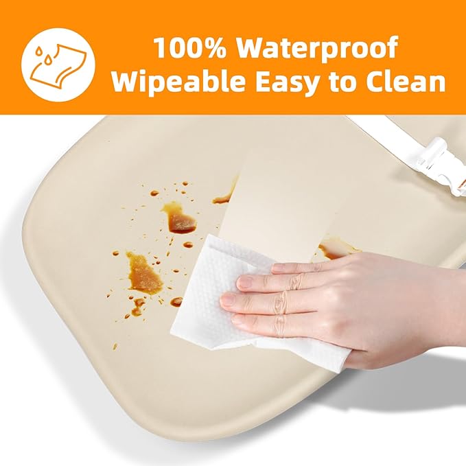 Baby Changing Pad – Wipe-Clean Surface,Non-Slip Base with Safety Strap,Straight Peanut Contoured with Cushioned EVA Foam,Portable Diaper Changing Pad for Newborn and Toddler,Nursery and Travel, Oat