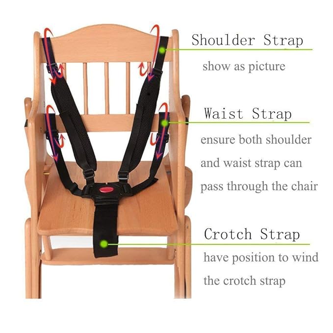 ZARPMA Baby 5 Point Harness Belt Adjustable Strap 2.5cm Width for Stroller High Chair Pram Buggy Children Kid Pushchair