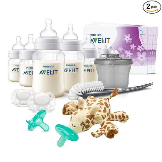 Philips AVENT Anti-Colic Baby Bottle with AirFree Vent Essentials Gift Set, SCD308/02, White