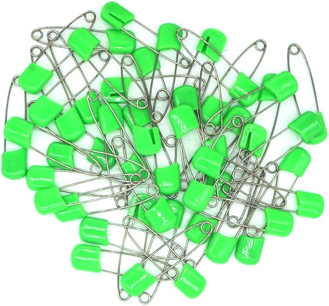Baby Safety Pins Secure Clips for Fastening Baby Clothes Diaper Napkins 50pcs 60PCS 30PCS (Green, 50 pcs)