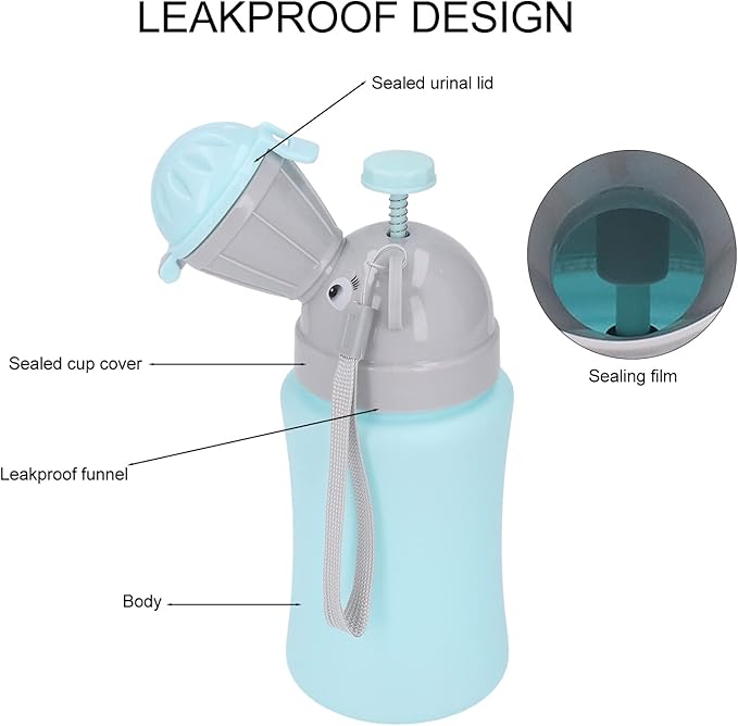 SUNGOOYUE Children Urinal Cup, Lightweight Portable Emergency Urinal Potty Toilet Pee Training Cup for Baby Toddlers (Blue for Boy)