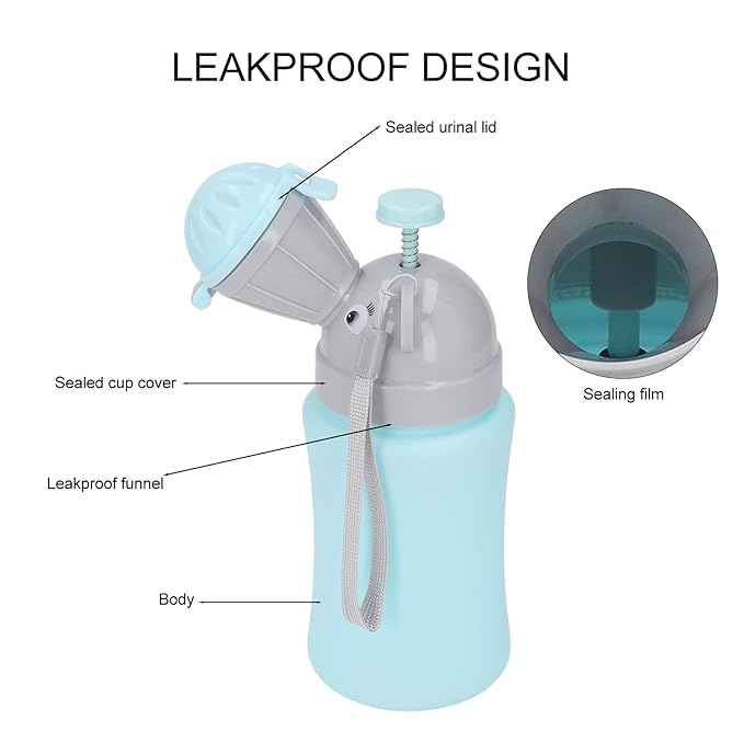 Travel Potty Emergency Urinal Potty Toilet for Car Travel and Camping, Child Kid Toddler Pee Training Cup (Blue for Boy)