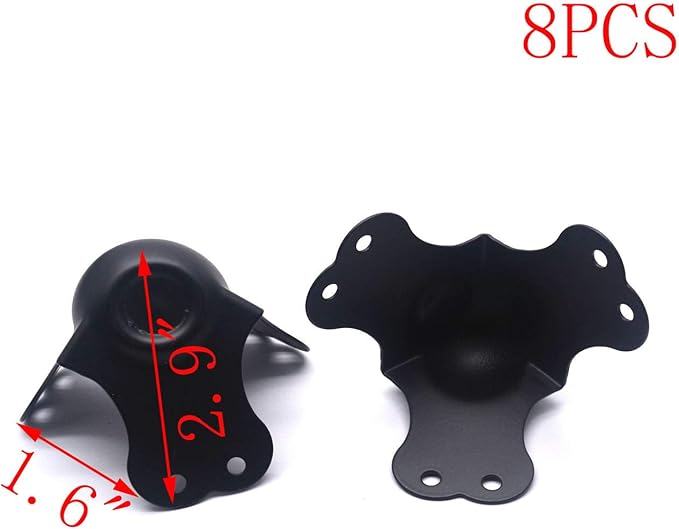 MY MIRONEY Black Flight Case Hardware Iron Ball Corner Three Leaf System with 2.9" Length Per Leaf Pack of 8