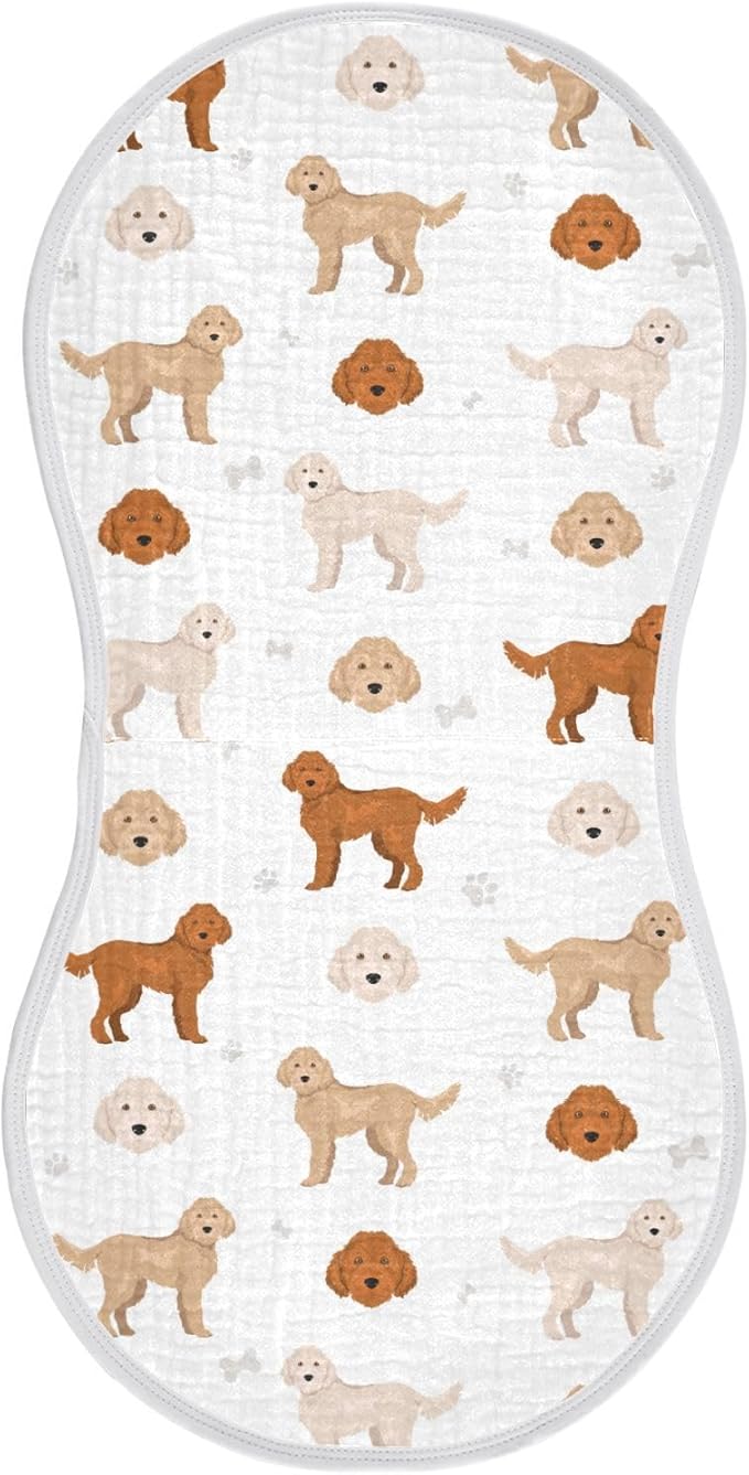 vvfelixl Baby Burp Cloths Wheaten Terrier Poodle Baby Newborn Cotton Burping Cloths Set Baby Washcloths 4 Pack