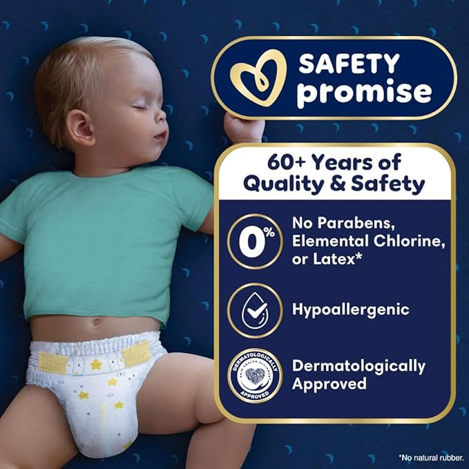 Pampers ZZZ Overnight Diapers, Size 6 (35+ lbs), 42 Count, Nighttime Protection Disposable Baby Diaper, Night Time Leak and Skin Protection