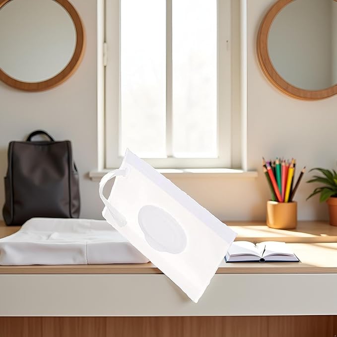 3Pcs White Portable Baby Wipe Case Travel Holder Keeps Wipes Moist Set of Wet Wipes Holders Travel Wipes Cases On The Go Refillable Dispenser Container Waterproof Container with Sealed Zippe