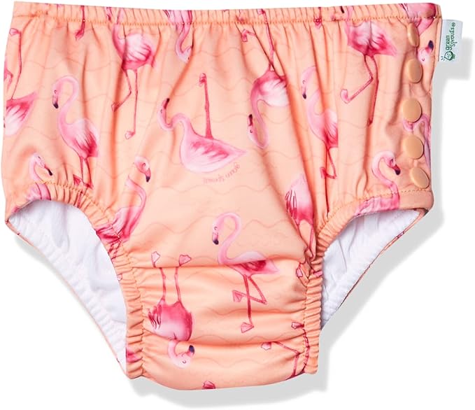 i Play Girls Reusable Absorbent Baby Swim Diapers Coral Flamingos 18 Months