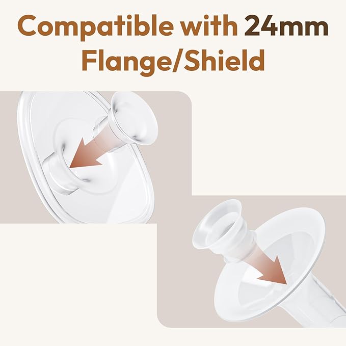 NCVI Silicone Flange Insert 19mm Compatible with NCVI 24mm Flange Breast Pump 8111/8131/8132/8122-3/8782/8786/3110, Replacement Accessories for Breastfeeding, 4PCS