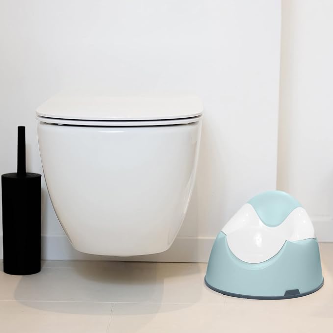 BEABA Ergonomic Training Potty, Provides Comfort and Support, Lightweight & Portable, Compact Toddler Potty (Rain)