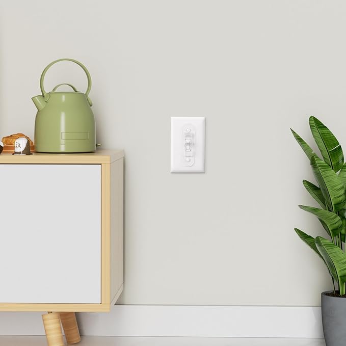 Wall Switch Guard, Childproof Light Switch Cover Guard | Toggle Style | Light Switch Protection | Lock Toggle Switch in On or Off Position | 2 Pack, Clear