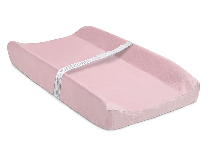 Delta Children Contoured Changing Pad with Plush Cover, Pink