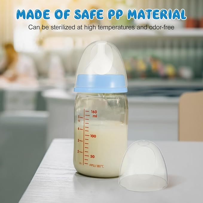 ibasenice Baby Bottle Caps Replacement Set - Leak-Proof Milk Bottle Lids Compatible with Feeding Bottles Dustproof Screw Covers for Travel and Home Use 2.44 Inch Diameter