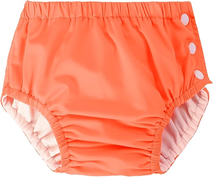 Baby Newborn Reusable Swim Diapers Washable Toddler Unisex Swim Diaper Infant Swimming Diapers (Orange, 2-3 T)