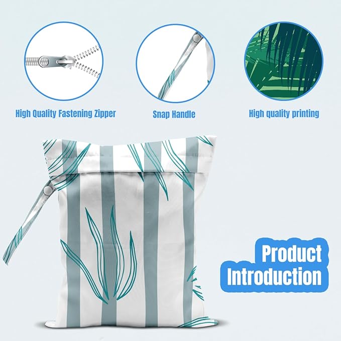 Wet Dry Bag, Wet Bag for Swimsuit, Travel, Beach, Pool, Diapers, Dirty Yoga Gym Clothes, Makeup Bag, Summer Vacation Essentials