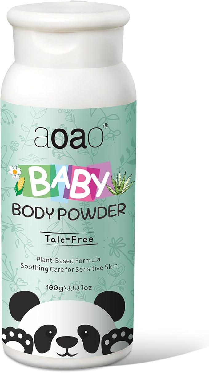 Baby Body Powder, Talc-Free Cornstarch Dusting Powder, Soothing Care for Sensitive Skin, Protect Diaper Area, Help Prevent Diaper Rash with Zinc Oxide, Gentle Formula Absorb Sweat & Anti-Chafe, 3.53oz
