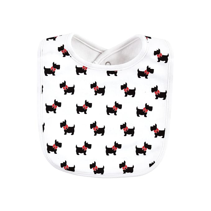 Hudson Baby Unisex Baby Cotton Bibs, Scottie Dog, One Size