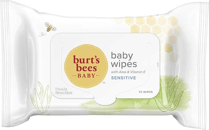 Burt’s Bees Baby Wipes, Unscented Natural for Sensitive Skin with Aloe and Vitamin E - 72 Baby Wipes – 10 Pack