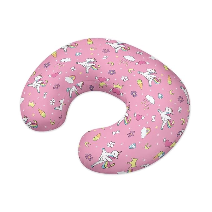 Cartoon Horse Nursing Pillow Cover Soft Neutral Breastfeeding Pillow Slipcover Durable Removable Nursing Pillow Case for Baby Boy Girl