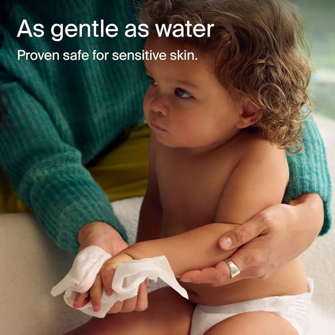 Coterie Baby Wipes for Sensitive Skin, Plant-Based and Plastic-Free Fibers, 99% Water, Hypoallergenic, pH Balanced, Unscented, Clean and Gentle Baby Essentials, 4 Standard Packs & 8 Travel Size Packs