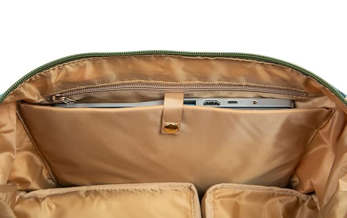 Sarah Wells Lizzy Breast Pump Bag – Stylish Pump Tote with Insulated Cooler Pocket, Laptop Sleeve – Fits Portable Pumps & More – Easy-Clean, Lightweight Breastfeeding Bag (Groovy)