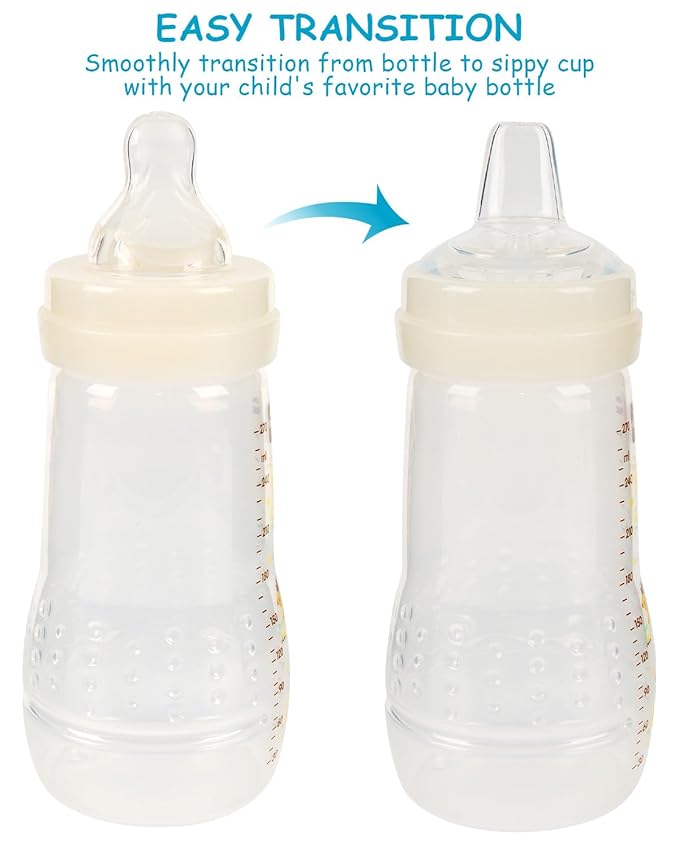 Sippy Cup Nipples for Mam Baby Bottles, Soft 100% Silicone Sippy Spout Nipples, 6m+, Variable Flow, 3 Count