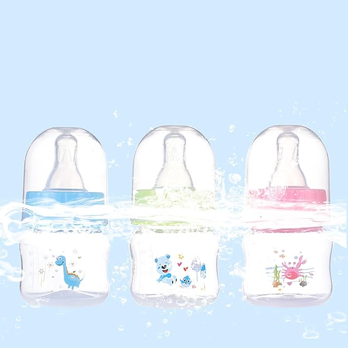 Baby Bottle Portable Baby Nursing Bottle 1.7oz Wide Neck Natural Flowing Easy to Milk Bottle for Infant Pet Dog,PP.Silica Gel
