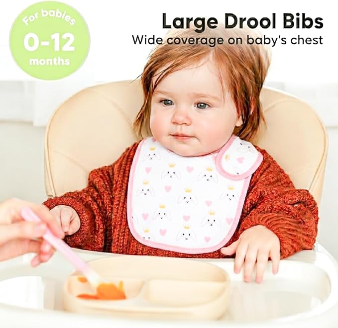 Baby Bibs Soft and Absorbent Organic Cotton Bandana Drool Bibs Set for Boys Girls Newborn 0-36 Months