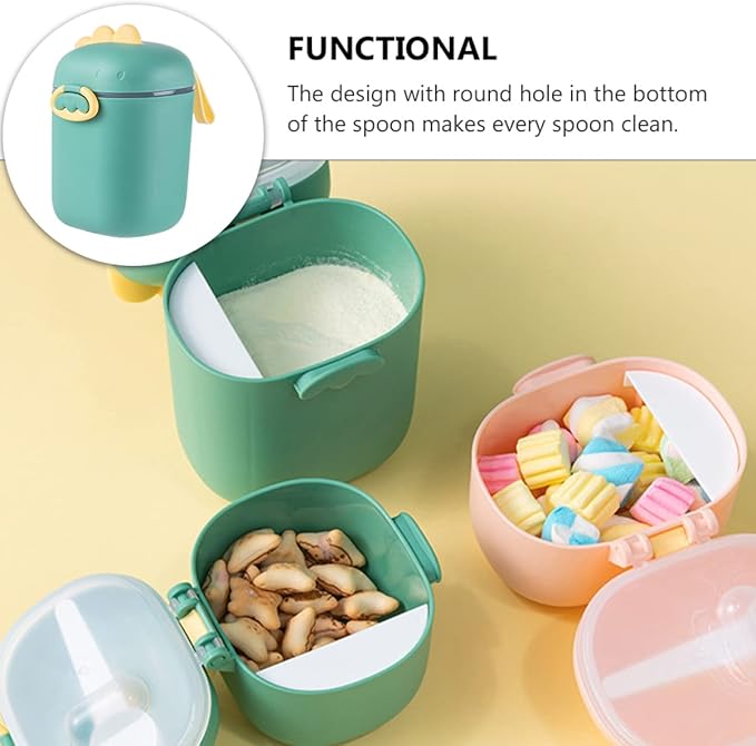 Toddmomy Formula Dispenser Milk Powder Storage Box Portable 3-Compartment Moisture-Proof Baby Food Container for Travel Home 6.29X4.13X3.34In