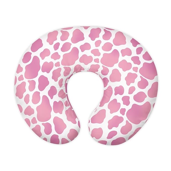 Pink Cow Breastfeeding Pillow Cover Baby Breastfeeding Slipcover Infant Newborn Nursery Bottle Pillowcase Breathable and Durable