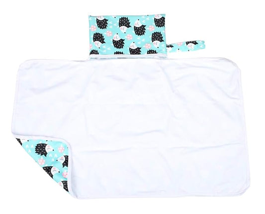 Baby Diaper Changing Mat Pad Foldable Waterproof 30inx18.5in (Hedgehog)